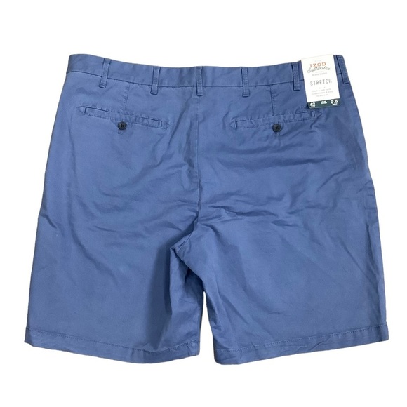 Men's IZOD Saltwater Blue 42 XL Khakis Chino Shorts Cotton Twill Stretch NWT - Picture 3 of 9